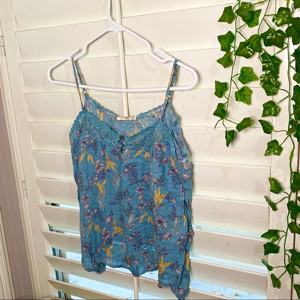 Blue Rewind Off The Should Tanktop